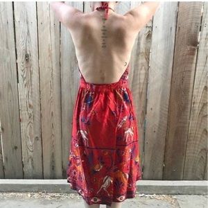 Vintage 70s Vikingas Designer halter dress S/M